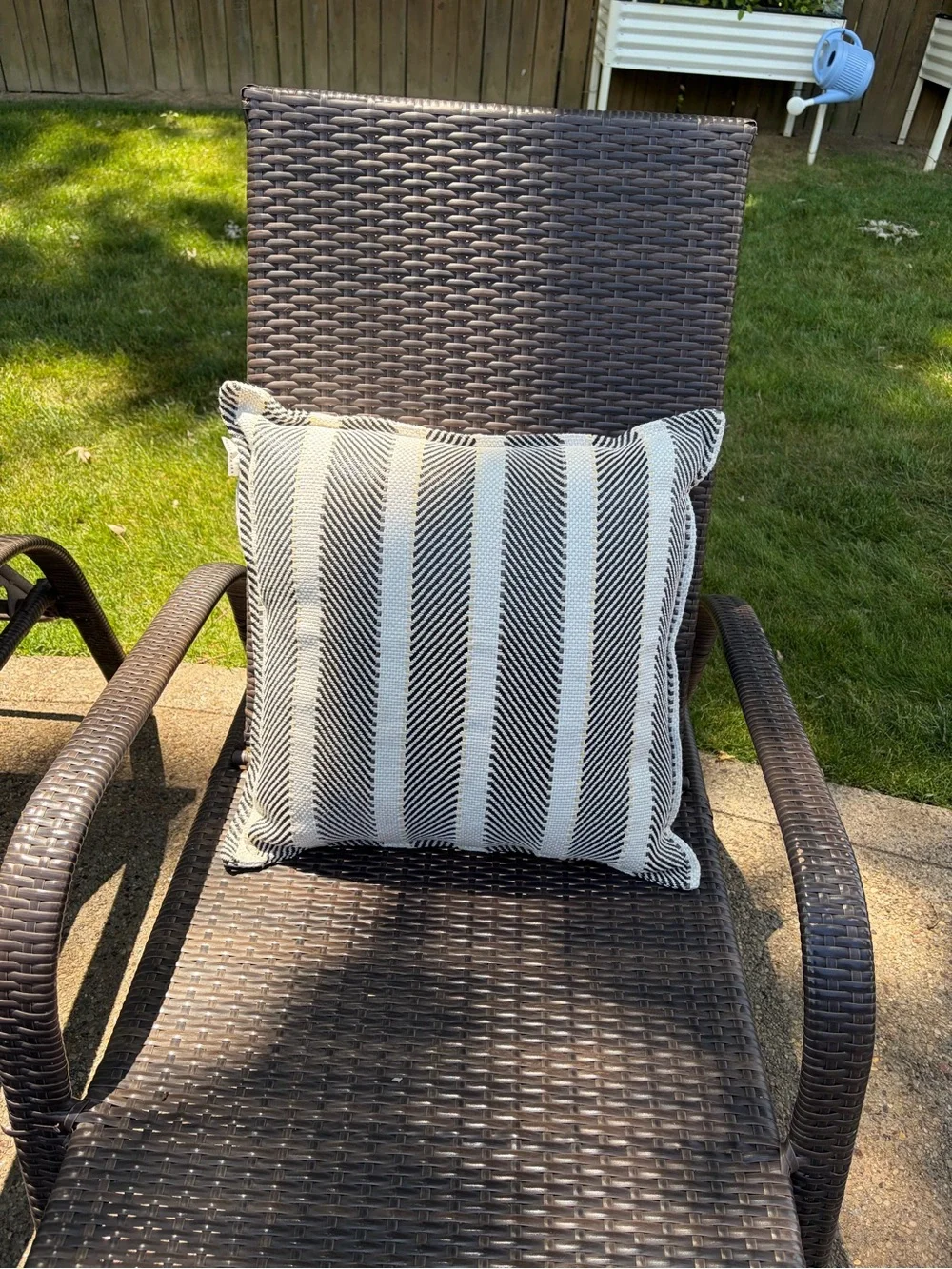 Pottery Barn Black and White Striped Accent Pillow